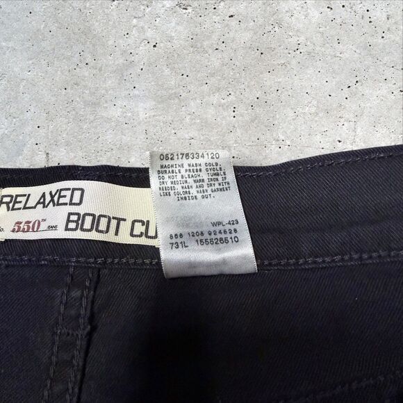 Levi’s 550 Relaxed Boot Cut Women’s Jeans Black Size 16L Stretch Mid Rise - Picture 12 of 14